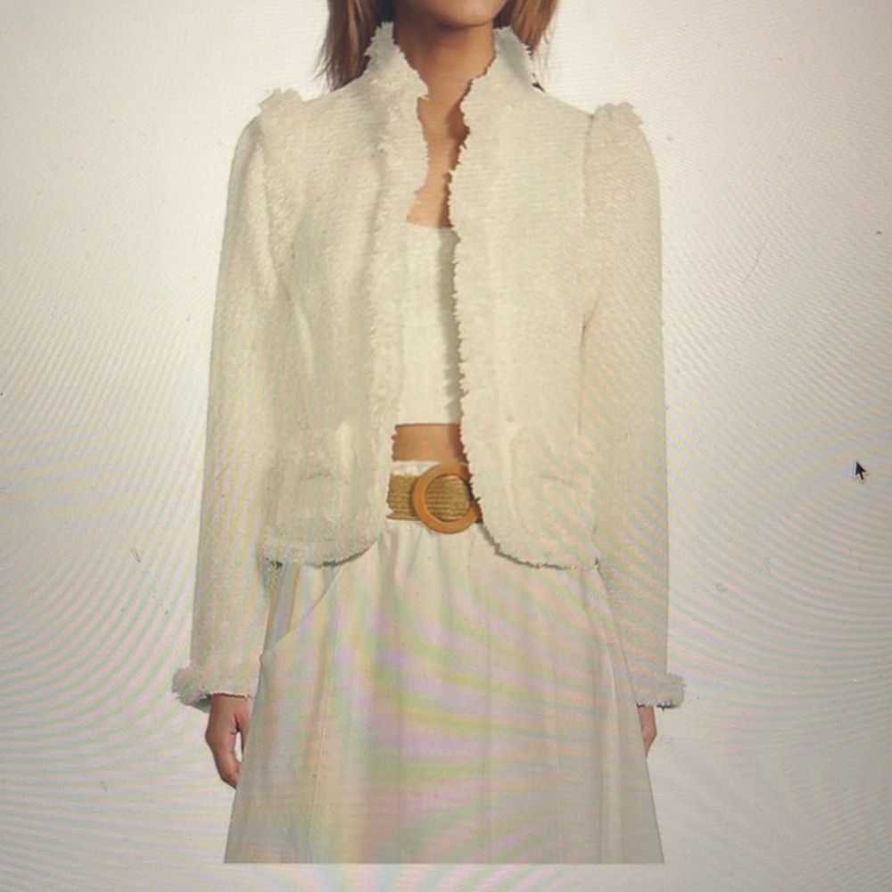 A loves a boule white fringe jacket XL nwt
